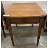 Drop-Leaf Side Table with Single Drawer