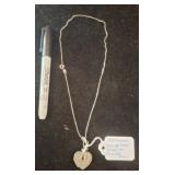 Sterling Silver Heart Locket with Garnet Accent