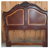 Queen-Sized Wooden Headboard With Carved Detail