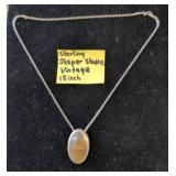Sterling Necklace With Jasper Stone Pendant