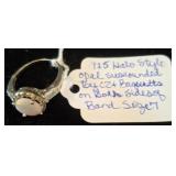 Sterling Silver Opal Ring with CZ Accents