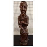 Carved Wooden Statue of Drummer