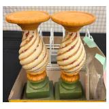 Candlesticks, Dish, and Metal Organizer