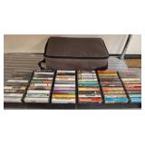 Cassette Tape Collection with Carrying Case
