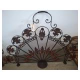 Metal Fireplace Screen with Ornamental Design