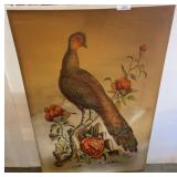 Canvas Artwork of Bird with Floral Motif