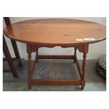 Oval Pine Table with Turned Legs