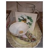 Royal Standard China, Glass Jug, and Bird Tile