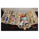 Plastic Tackle Box with Assorted Fishing Lures