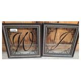 Framed Monogram Glass Panels