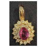Gold-Plated Roman Pendant with Stones