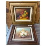 Two Framed Oil Paintings of Still Life Scenes