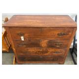 Wooden Chest of Drawers With Brass Pulls