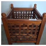 Wooden Basket-Weave Planter