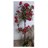Artificial Rose Tree in Decorative Pot, 56 Inches