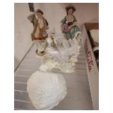 Porcelain Figures and Heart-Shaped Trinket Box