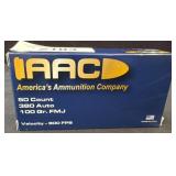 IAAC .380 Auto Ammunition, 100 Gr. FMJ