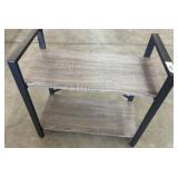 Two-Tier Wood and Metal Storage Shelf