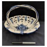 Hand-Painted Portuguese Ceramic Basket