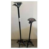 Metal Candleholders with Leaf Motifs 40in