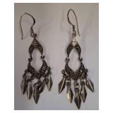 Sterling Silver Dangle Earrings with Markings