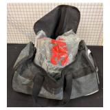 Black Duffle Bag With Assorted Contents