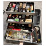 Vintage Fishing Tackle Box With Contents