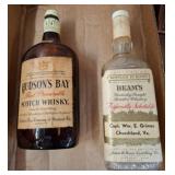 Two Vintage Whisky Bottles, Hudson's Bay & Beam's