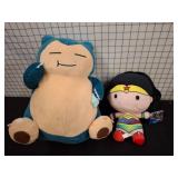 Snorlax Plush and Wonder Woman Plush Backpack