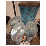 Metal Planters with Decorative Floral Patterns