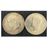 Kennedy Half Dollar Coins, 1964 and 1971