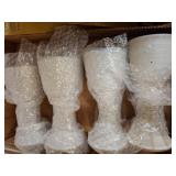 Ceramic Goblets with Blue Interiors