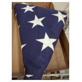 Folded Blue Fabric With White Star Motif