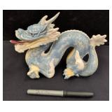 Ceramic Blue and White Dragon Figurine