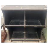 Black Wood Cubby Shelf with Four Compartments