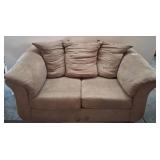 Tan Upholstered Loveseat, 64 Inches Wide