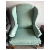 Upholstered Wingback Chair with Wooden Legs