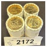 Four Rolls of U.S. $1 Presidential Coins