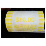 Roll of $10 Face Value Half Dollars