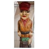 Carved Wood Figural Bottle Holder