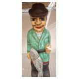Hand-Painted Fisherman-Themed Wooden Figurine