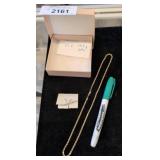 14K Gold Chain and Hoop Earrings Set