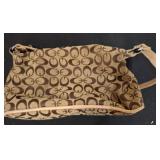 Brown Patterned Fabric Shoulder Bag
