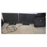 Dell Monitors With Carrying Case and Cables