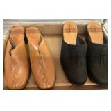 Clarks Leather Shoes, Tan and Black, Size 8M