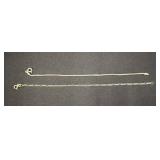 Two Sterling Silver Chain Bracelets, 7-Inch
