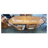 Oak Dining Table with Six Matching Chairs
