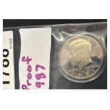 1987 Kennedy Proof Half Dollar in Capsule