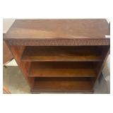 Carved Wood Bookshelf with Open Shelves