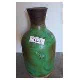 Green-Glazed Pottery Vase With Wide Rim